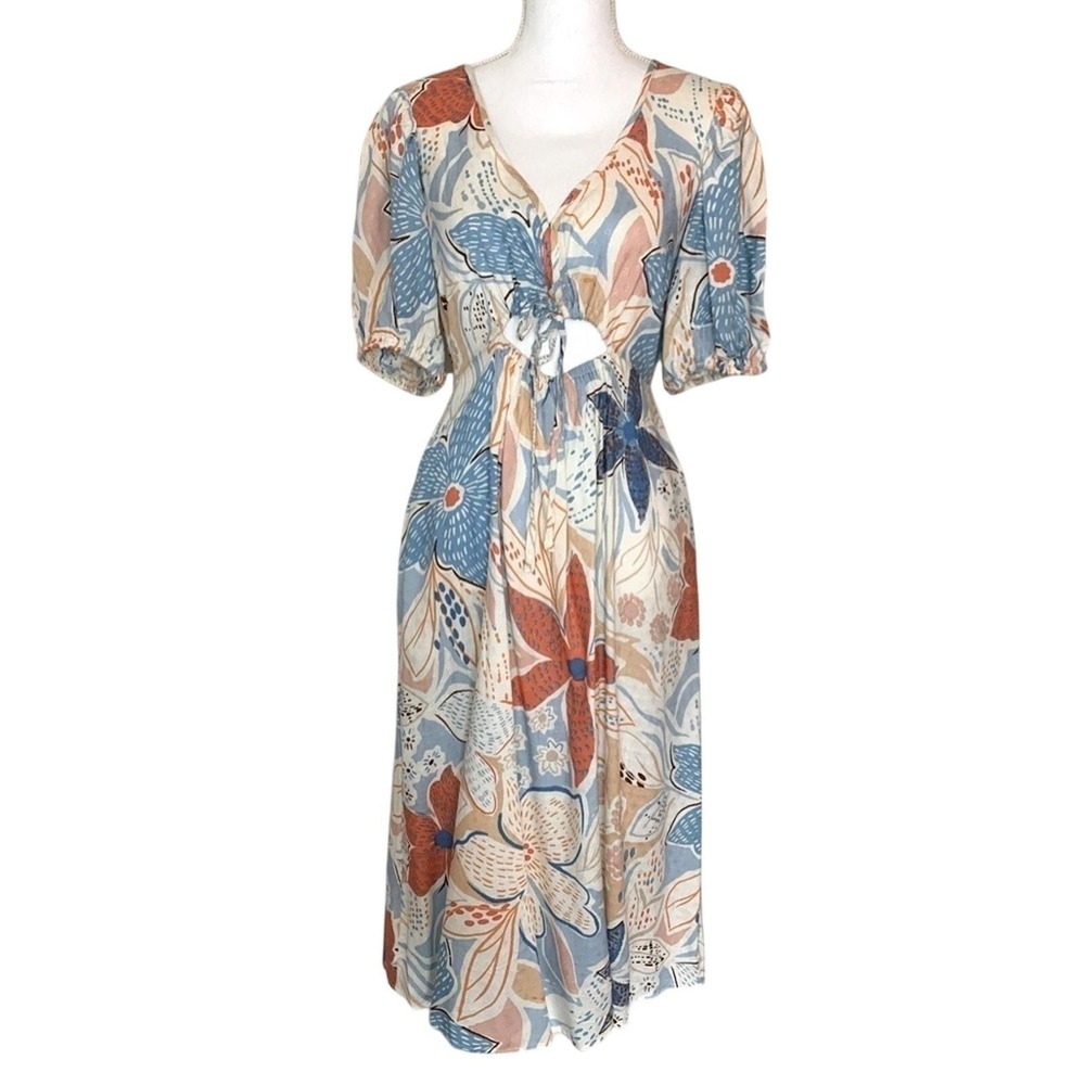NWT Band of the Free Boho Floral Midi Dress Viscose Women Small